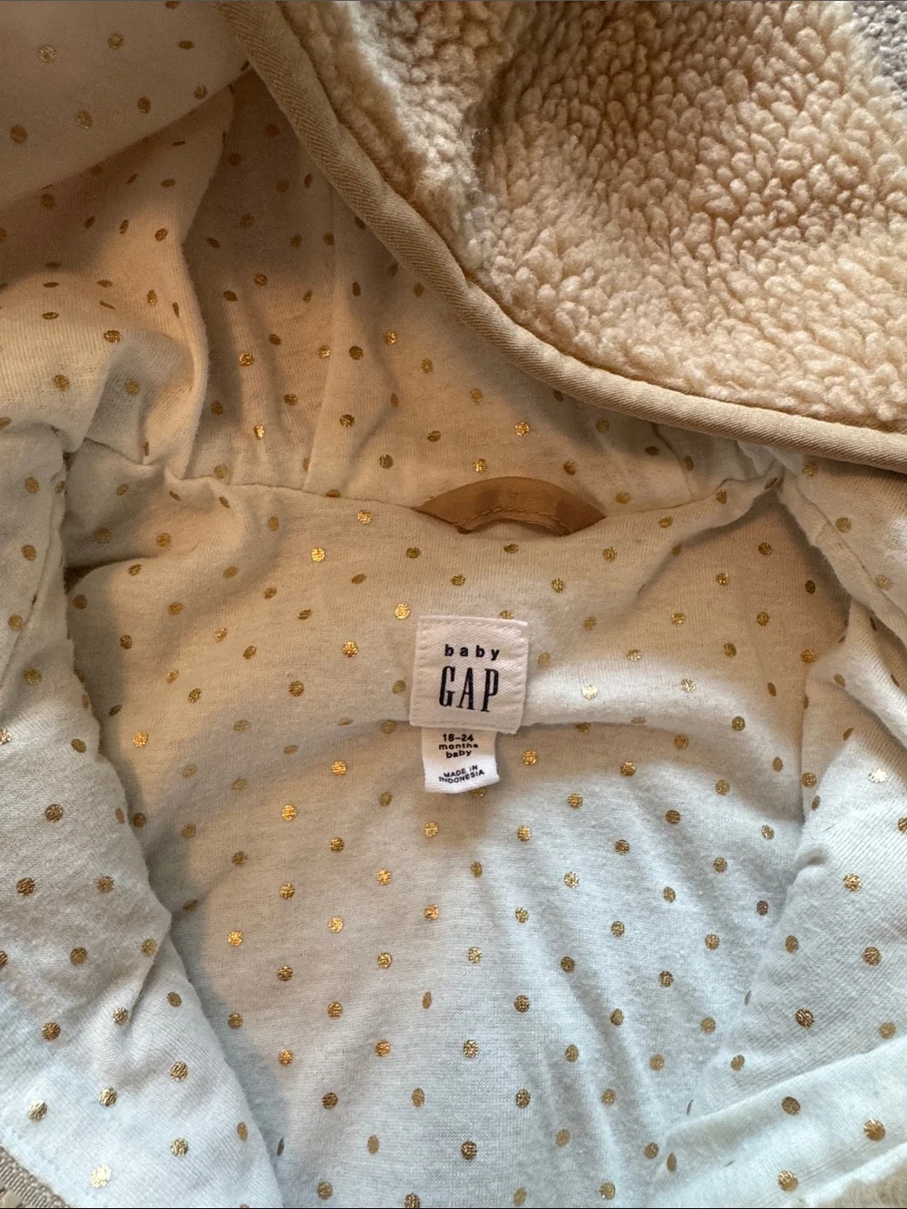 GAP Cream Sherpa Hooded Jacket